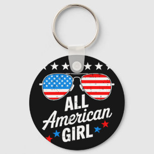 Chaveiro garota americana 4 de julho família combinando