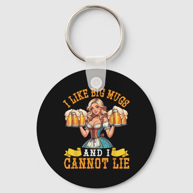 Chaveiro Garota Bávaro Beer Maiden Eu Gosto De Big Mugs E E (Frente)