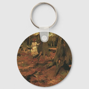 Chaveiro garota de branco na floresta, Vincent van Gogh