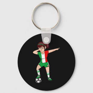 Chaveiro Garota de Futebol Dabbing Camisa Itália Futebol It