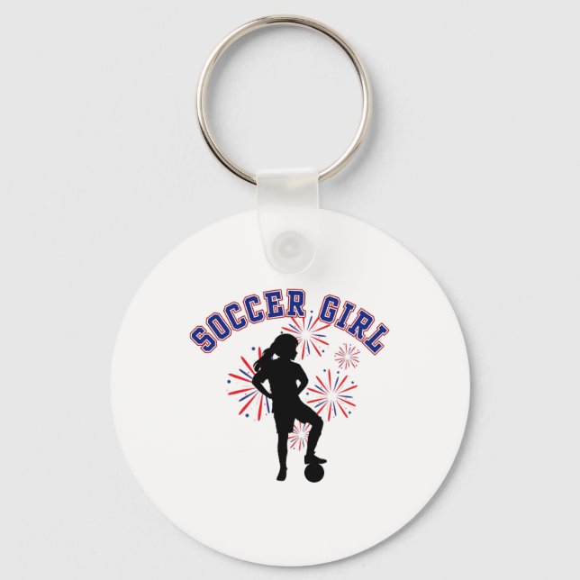 Chaveiro Garota de Futebol Torcedora de Futebol Apoio Estád (Frente)