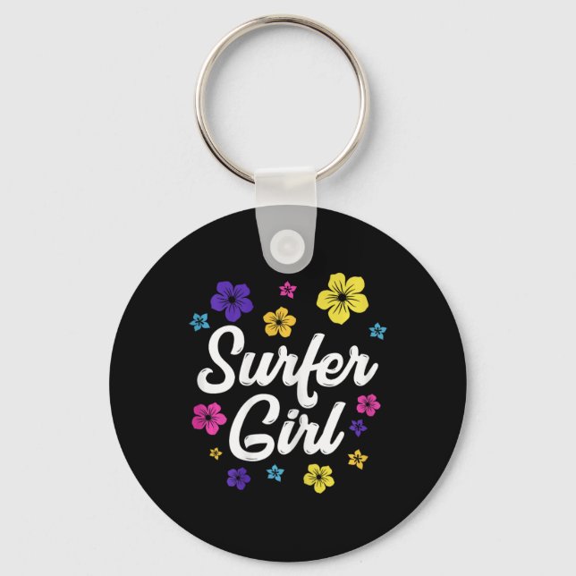 Chaveiro Garota de Surfe Surf Retro Presente de Surfe Vinta (Frente)