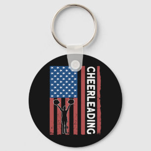 Chaveiro Garota de Torcida Bandeira dos EUA Cheerleading