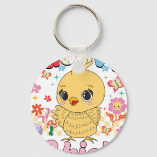 Chaveiro garota descolada, retrô, vintage