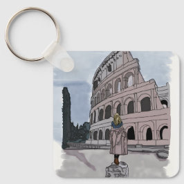 Chaveiro Garota em frente a Colosseum.