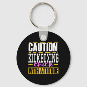 Chaveiro Garota Engraçada de Kickboxing com Atitude Mulhere