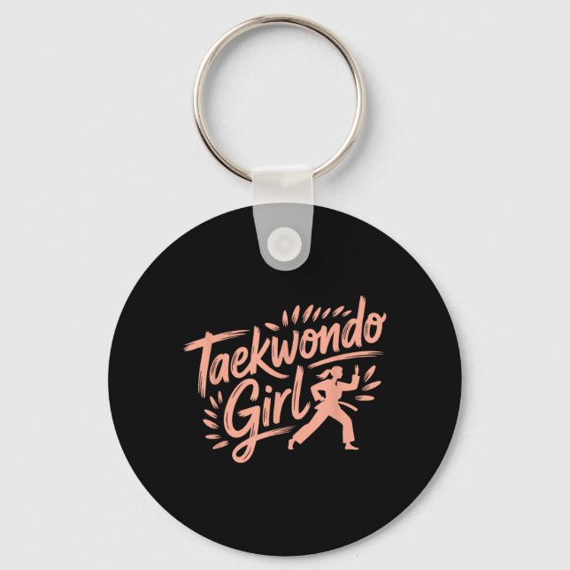 Chaveiro Garota Engraçada de Taekwondo (Frente)