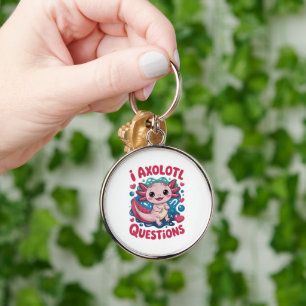 Chaveiro Garota Eu Perguntas Axolotl Fofo Engraçado