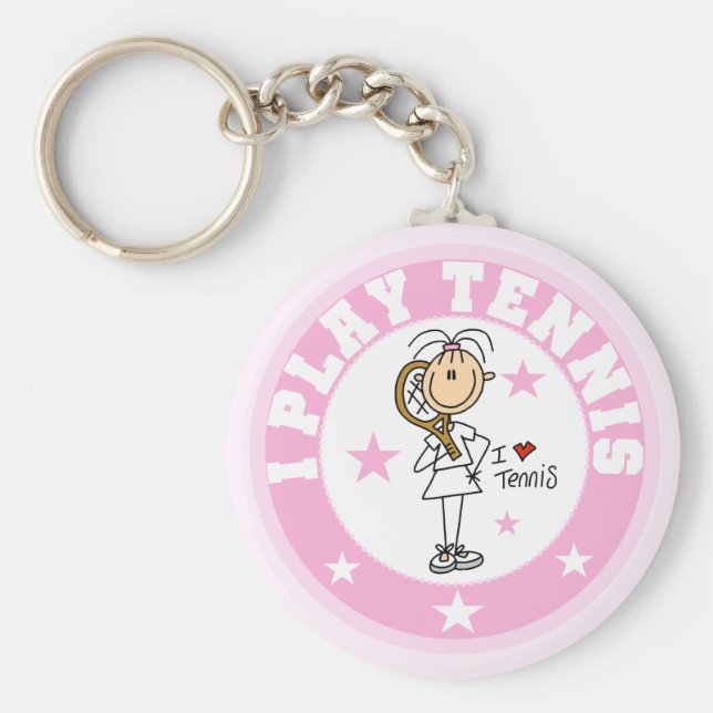 Chaveiro Garota, eu toco Camisetas e presentes de Tênis (Frente)