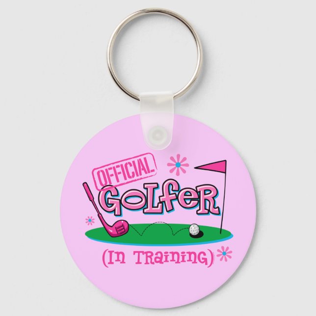 Chaveiro Garota Golfer No Treinamento (Frente)