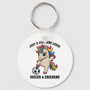 Chaveiro Garota Kawaii Que Ama Futebol E Unicórnios Sco