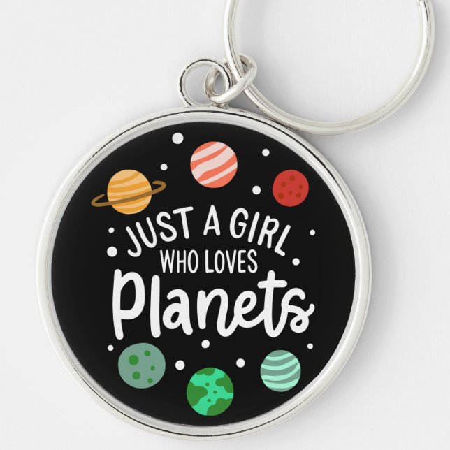 Chaveiro Garota Nerd da Ciência do Espaço Sideral que Ama P (Frente)