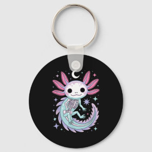 Chaveiro Garota pastel goth kawaii cute esqueleto axolote 
