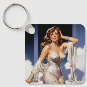 Chaveiro Garota Retro Glamour dos Anos 40
