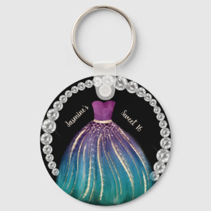 Chaveiro Garotas Doce 16 Vestidos de Ombre e Rinoestones