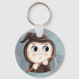 Chaveiro Garoto bonito numa fantasia de Dia das Bruxas de M