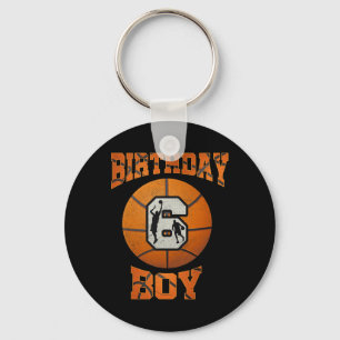 Chaveiro Garoto de roupa de aniversário de 6, basquete, 6 a