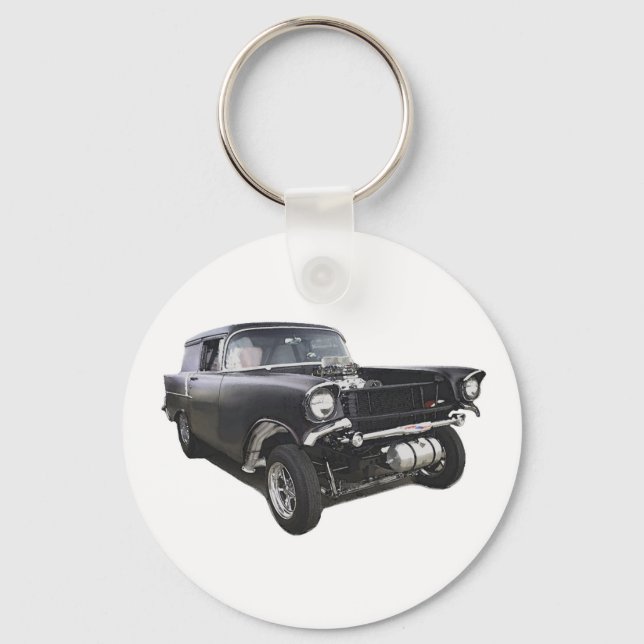 Chaveiro Garrafa de entrega Chevy sedan Black 1957 (Frente)