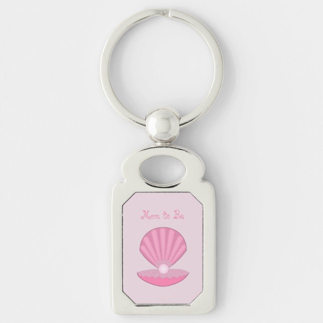 Chaveiro Garrafa de ostra rosa e mãezinha rosa para ser (Frente)