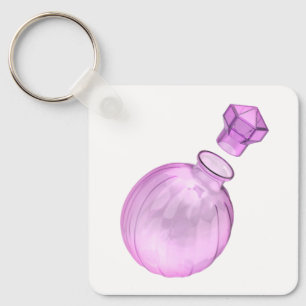 Chaveiro Garrafa de vidro roxo decorativa vazia