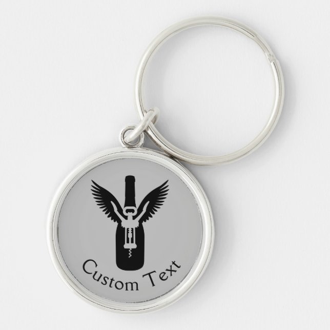 Chaveiro Garrafa de vinho com Asas e Cortiça (Frente)