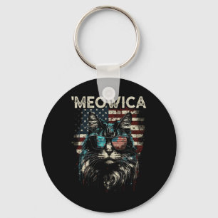 Chaveiro Gatão Maine Coon Patriótico Americano