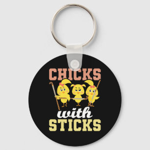 Chaveiro Gatas Com Sticks - Jogadora de Hóquei em Campo Fã