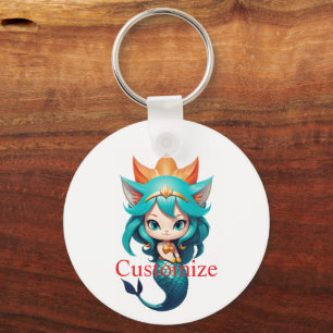 Chaveiro Gatinha Fofa Sereia Thunder_Cove
