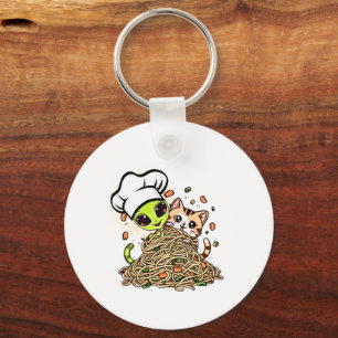 Chaveiro Gatinho Chef Alien Fofo