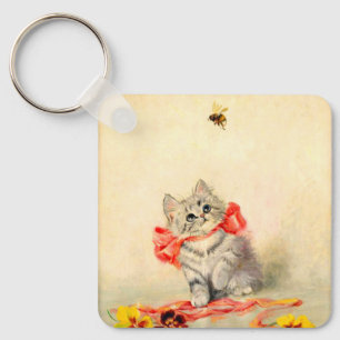 Chaveiro Gatinho com Fita Vermelha