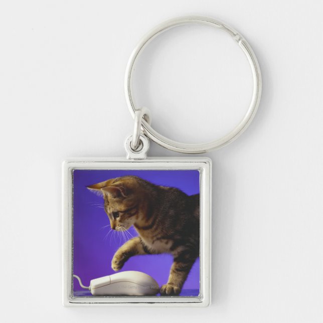 Chaveiro Gatinho com rato do computador (Frente)