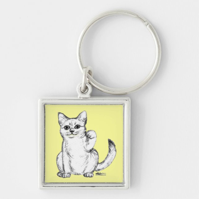 Chaveiro Gatinho Convidativo Maneki Neko (Frente)