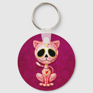 Chaveiro Gatinho cor-de-rosa do açúcar do zombi