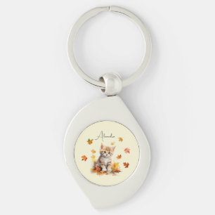 Chaveiro Gatinho-de-cor-de-laranja-acastanhado