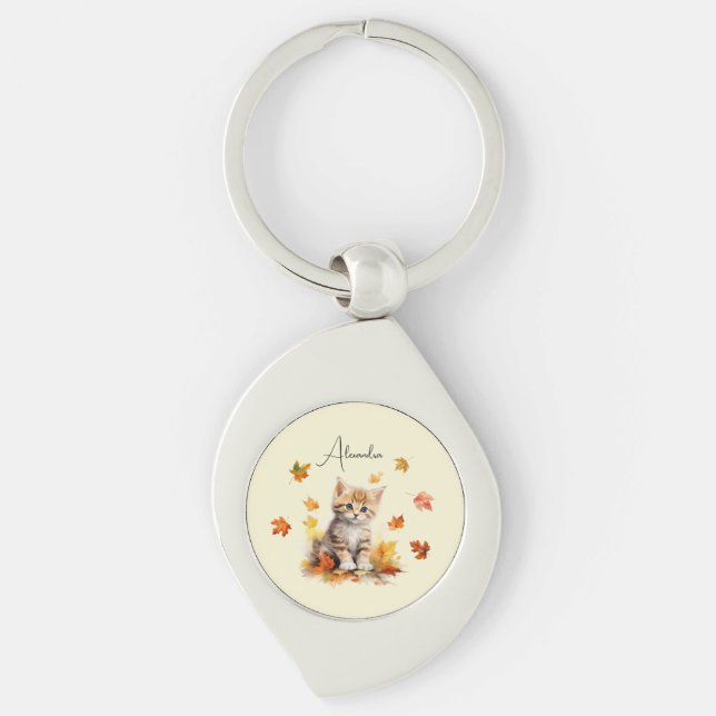 Chaveiro Gatinho-de-cor-de-laranja-acastanhado (Frente)