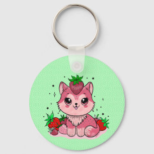 Chaveiro Gatinho de morango