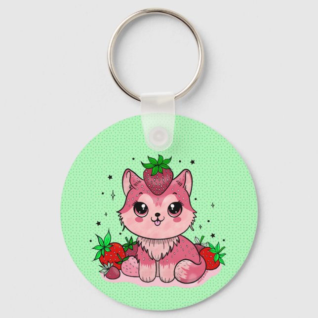 Chaveiro Gatinho de morango (Frente)