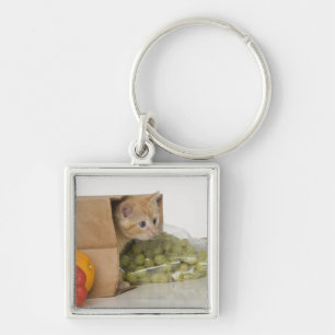 Chaveiro Gatinho dentro da bolsa de compra