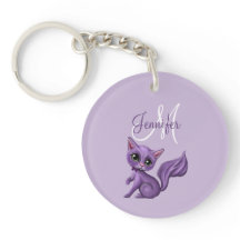 Gatinho do roxo do monograma