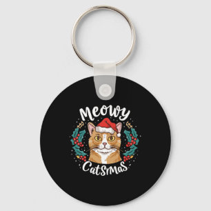 Chaveiro Gatinho Gato Bonito Natal Chapéu Santa Hat Catmas 
