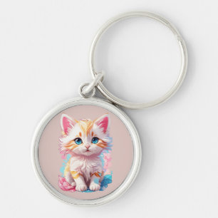Chaveiro Gatinho Kawaii Colorido