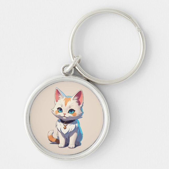 Chaveiro Gatinho Kawaii com Charme Felino (Frente)