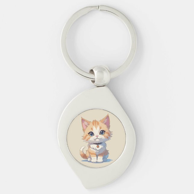 Chaveiro Gatinho Kawaii Cuteness Overload (Frente)