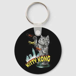 Chaveiro Gatinho Kong Fúria Gato Retro Vintage Texto Rosa M