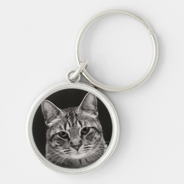 Chaveiro Gatinho preto do gato malhado (Frente)