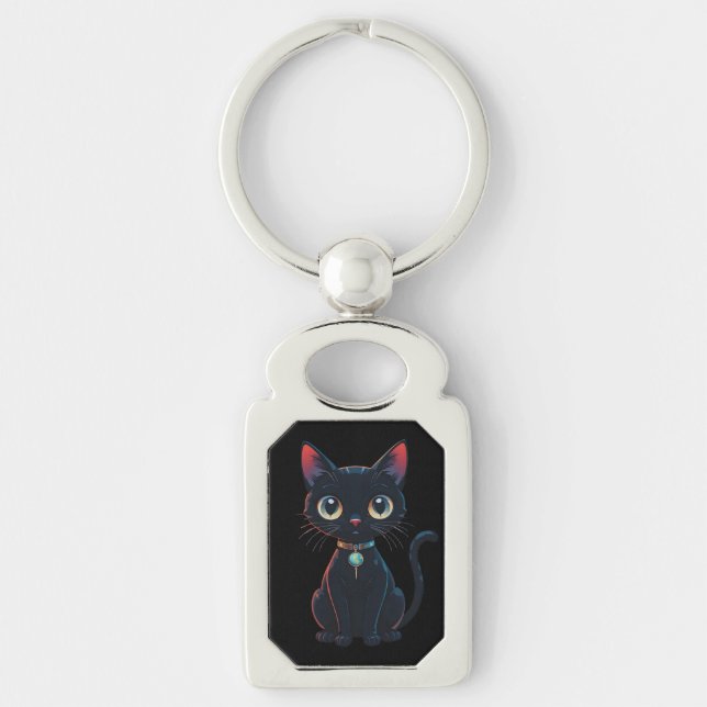 Chaveiro Gatinho Preto Pouco Assustador (Frente)