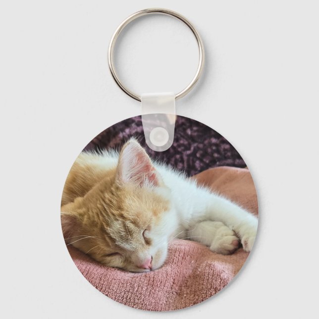 Chaveiro Gatinho ruivo dormindo (Frente)