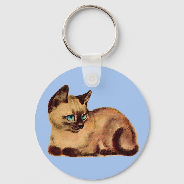 Chaveiro gatinho siamês adorável (Frente)