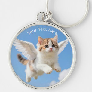 Chaveiro Gatinho Voador Fofo Calico Tabby Céu Azul