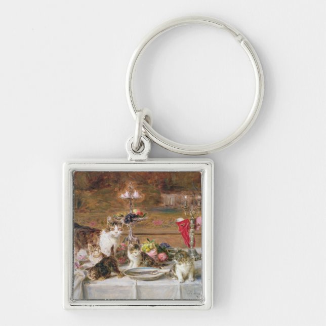 Chaveiro Gatinhos em um banquete, século XIX (Frente)